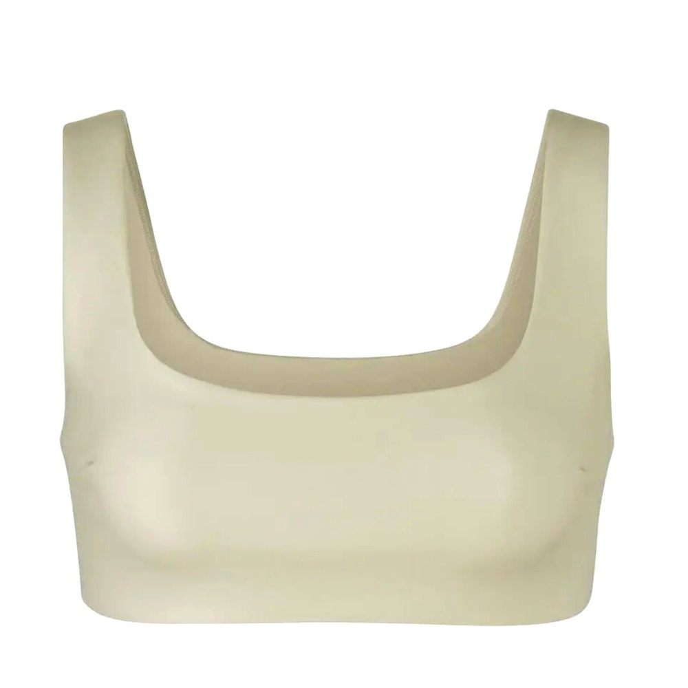 SKIMS  Faux Leather Bralette Top in Shell Plus Size 2X